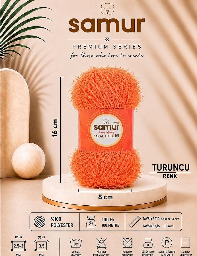 SAMUR,SERT LİF İPİ 421 TURUNCU - SAMUR