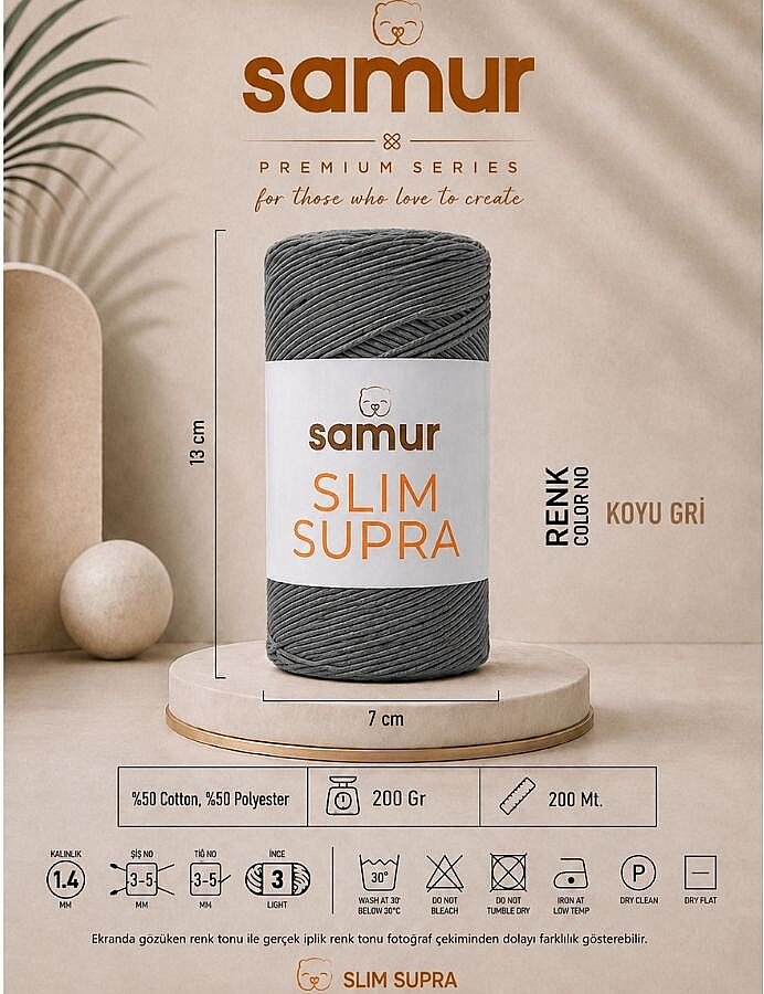 SAMUR,SLİM SUPRA KOYU GRİ - SAMUR