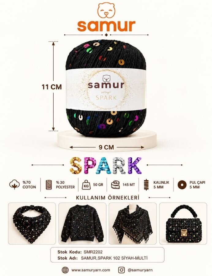 SAMUR,SPARK 102 SİYAH-MULTİ - SAMUR