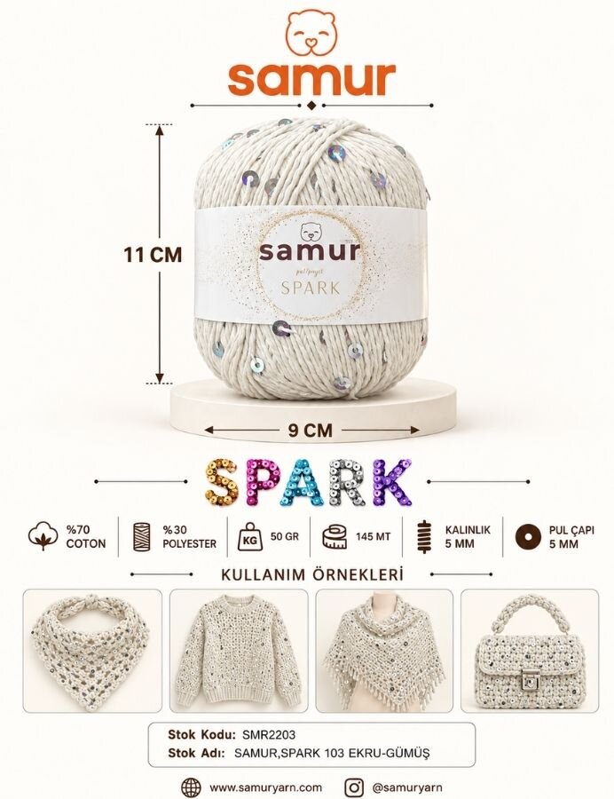 SAMUR,SPARK 103 EKRU-GÜMÜŞ - SAMUR