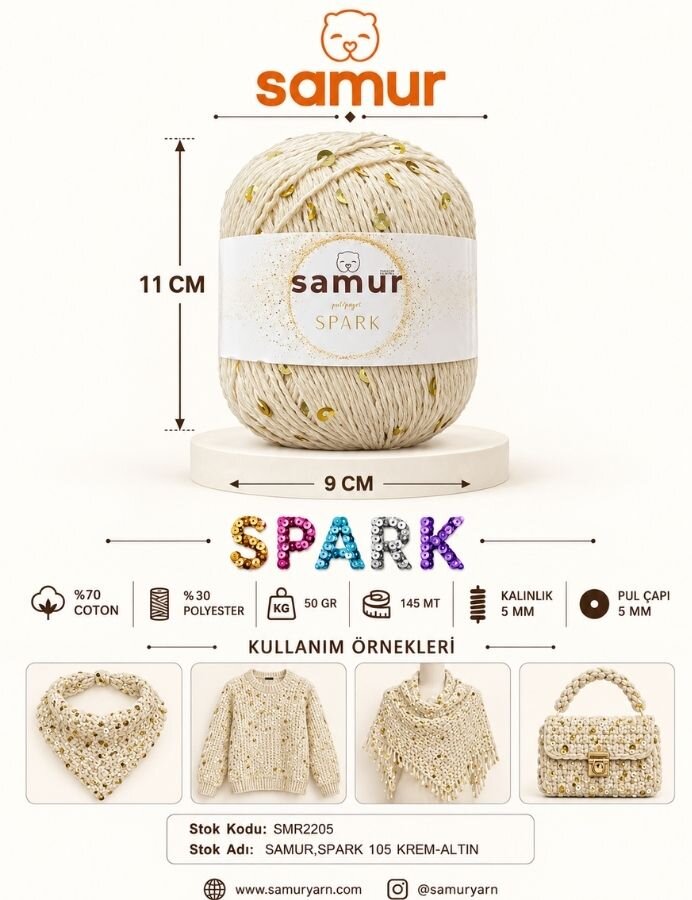 SAMUR,SPARK 105 KREM-ALTIN - SAMUR