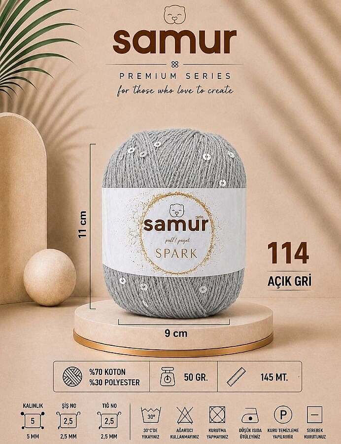 SAMUR,SPARK 114 AÇIK GRİ-GÜMÜŞ - SAMUR