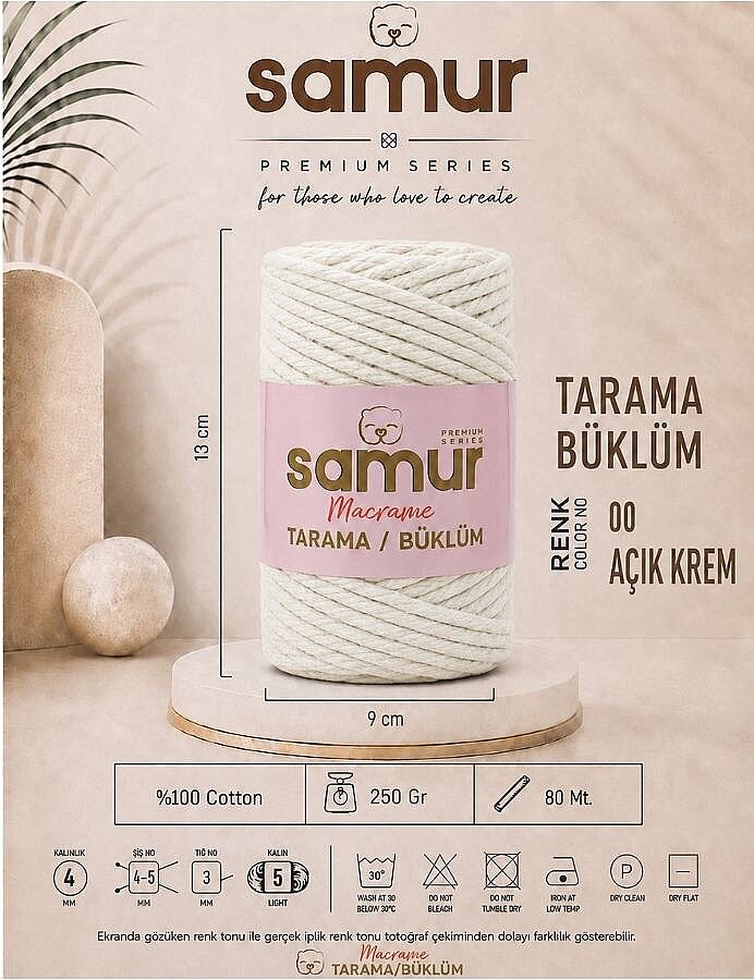 SAMUR,TARAMA BÜKLÜM MAKROME 00 AÇIK KREM - SAMUR
