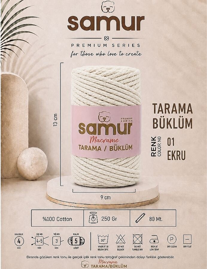 SAMUR,TARAMA BÜKLÜM MAKROME 01 EKRU - SAMUR
