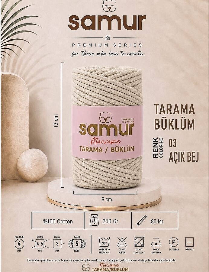 SAMUR,TARAMA BÜKLÜM MAKROME 03 AÇIK BEJ - SAMUR