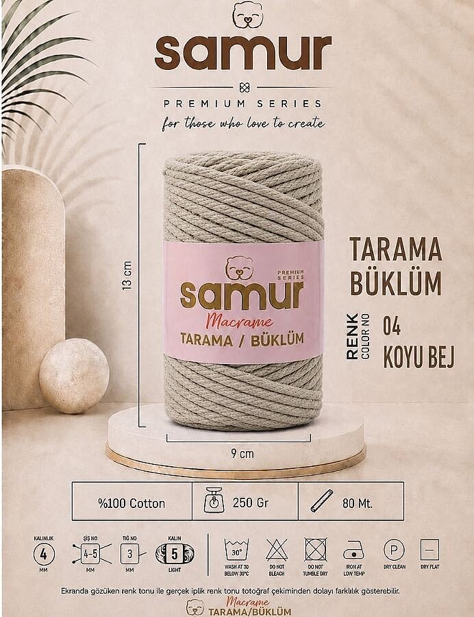 SAMUR,TARAMA BÜKLÜM MAKROME 04 KOYU BEJ - SAMUR