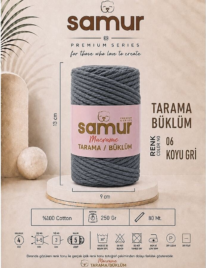 SAMUR,TARAMA BÜKLÜM MAKROME 06 KOYU GRİ - SAMUR