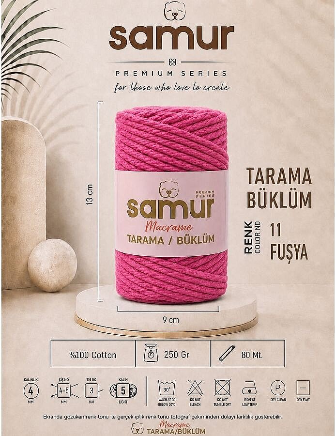 SAMUR,TARAMA BÜKLÜM MAKROME 11 FUŞYA - SAMUR