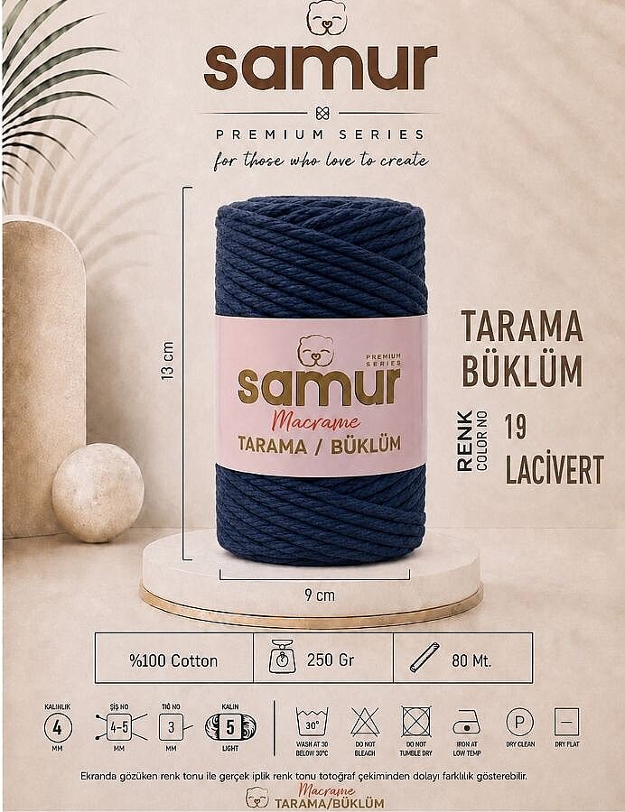 SAMUR,TARAMA BÜKLÜM MAKROME 19 LACİVERT - SAMUR