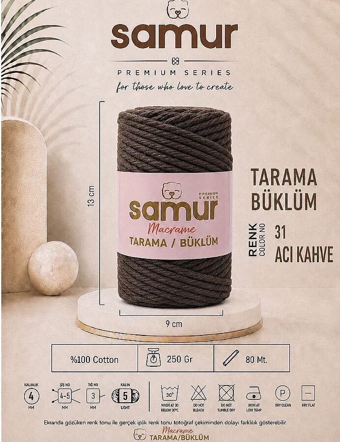 SAMUR,TARAMA BÜKLÜM MAKROME 31 ACI KAHVE - SAMUR