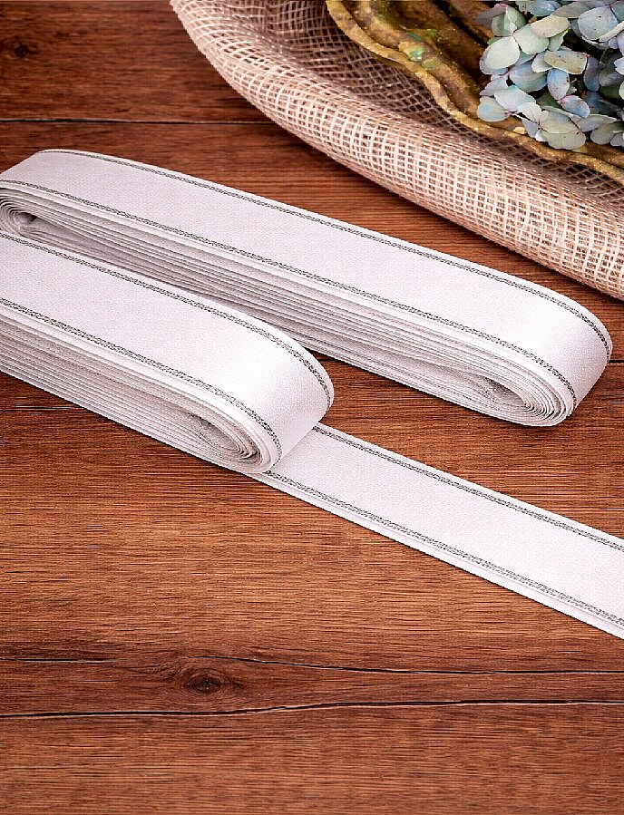 NAZARONE,02 CM SİMLİ SATEN KURDELA BEYAZ NO:5 - NAZARONE