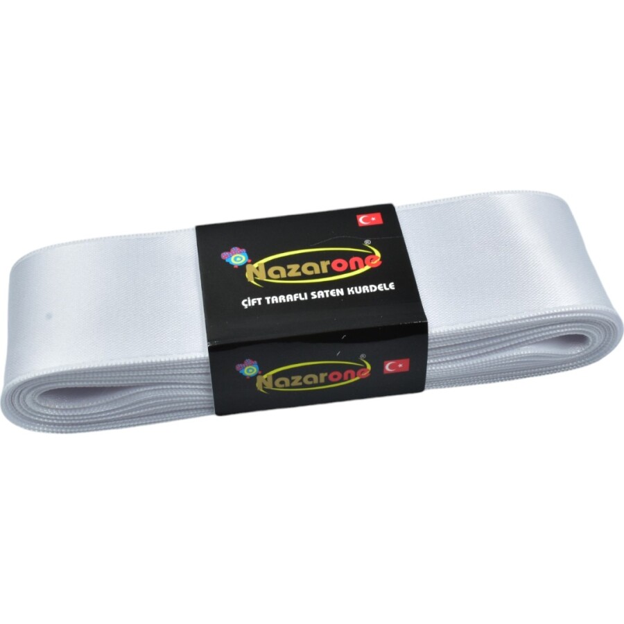 NAZARONE,04 CM SATEN KURDELA BEYAZ NO:12 - NAZARONE