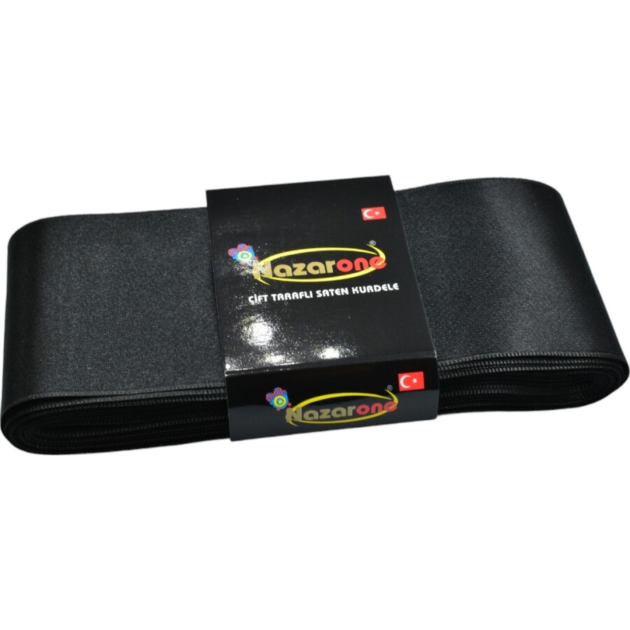 NAZARONE,06 CM SATEN KURDELA SİYAH NO:22 - NAZARONE