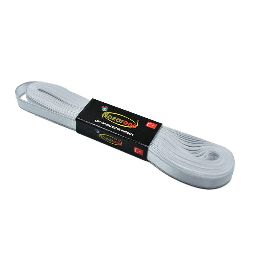 NAZARONE,01 CM SİMLİ SATEN KURDELA BEYAZ NO:2 - NAZARONE