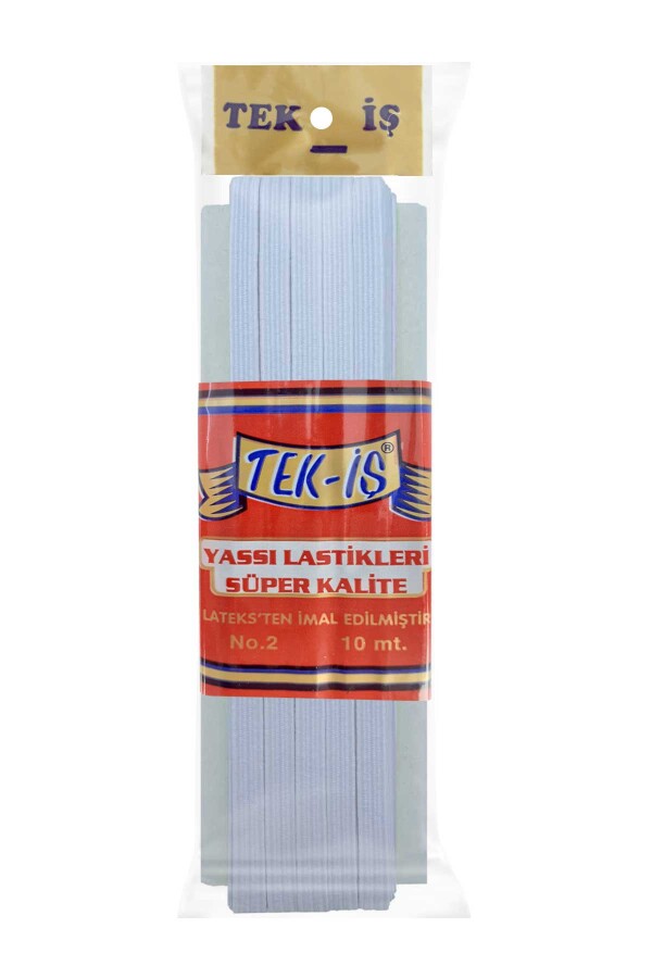 TEKİŞ,08 MM YASSI LASTİK NO : 2 BEYAZ - 1