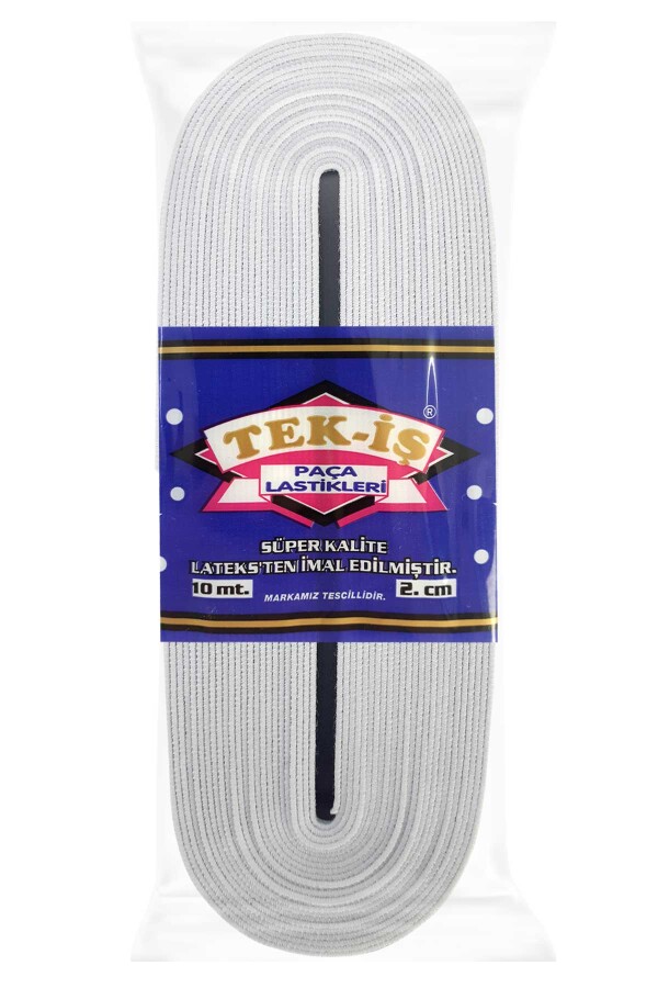 TEKİŞ,20 MM DOKUMA PAÇA LASTİK BEYAZ - 1