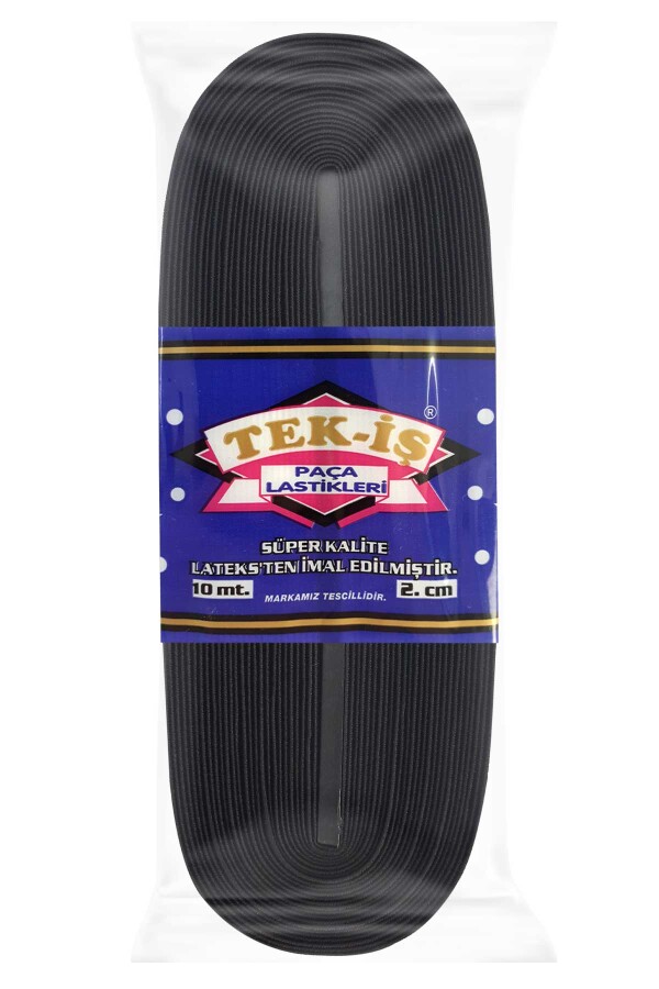 TEKİŞ,20 MM DOKUMA PAÇA LASTİK SİYAH - 1