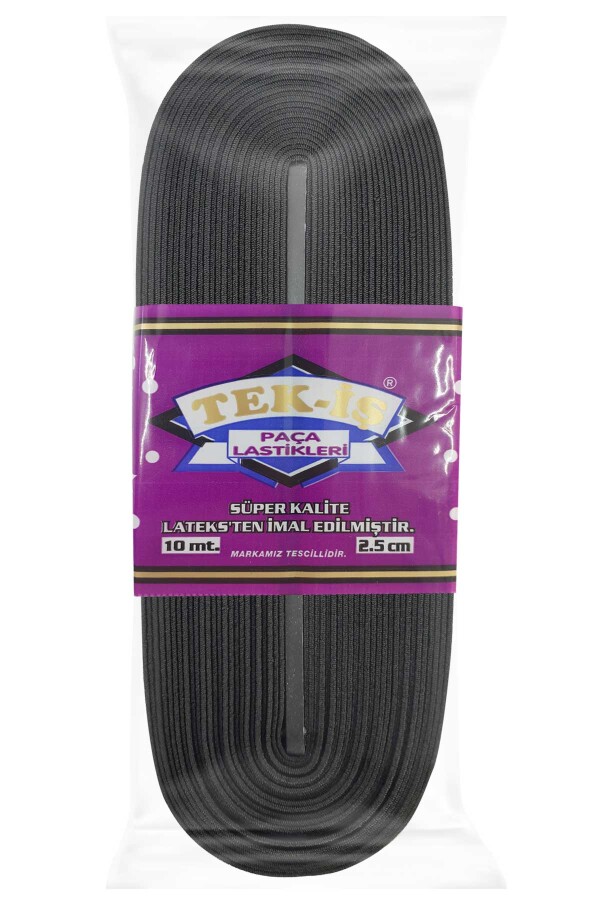 TEKİŞ,25 MM DOKUMA PAÇA LASTİK SİYAH - 1