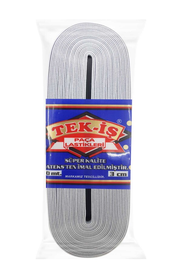 TEKİŞ,30 MM DOKUMA PAÇA LASTİK BEYAZ - 1