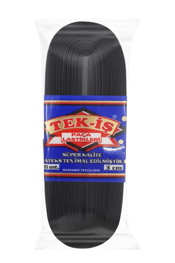 TEKİŞ,30 MM DOKUMA PAÇA LASTİK SİYAH - 1