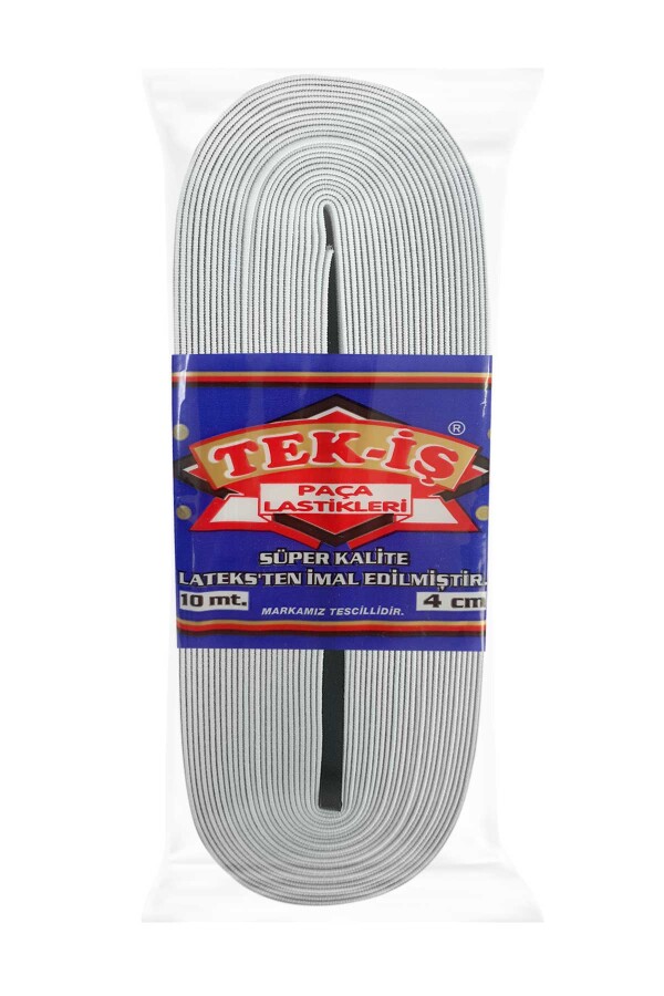 TEKİŞ,40 MM DOKUMA PAÇA LASTİK BEYAZ - 1