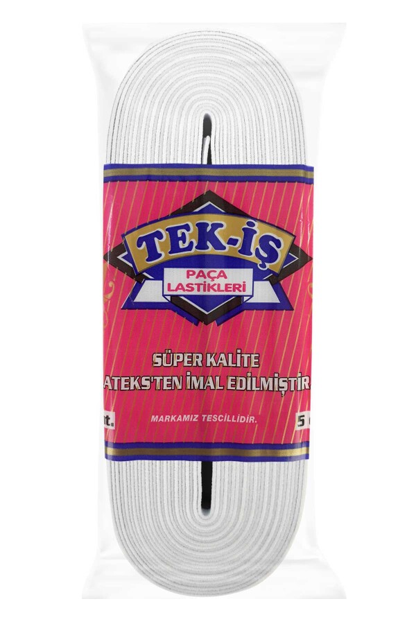 TEKİŞ,50 MM DOKUMA PAÇA LASTİK BEYAZ - 1