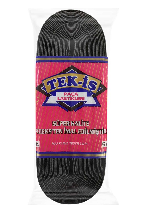 TEKİŞ,50 MM DOKUMA PAÇA LASTİK SİYAH - 1