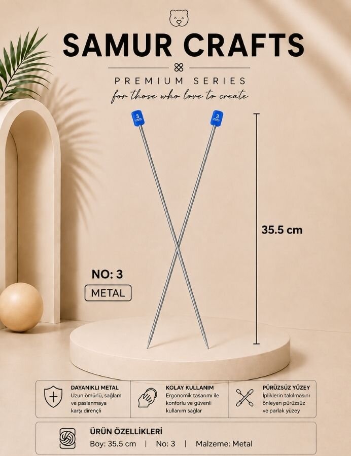 NAZARONE,35 CM TİTANYUM ŞİŞ NO:03 - NAZARONE