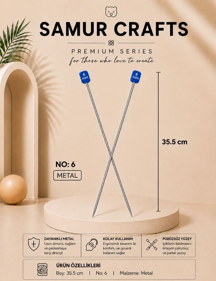 NAZARONE,35 CM TİTANYUM ŞİŞ NO:06 - NAZARONE
