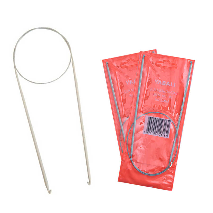 Yabalı,60 Cm Gagalı Çelik Misinalı Şiş No:04,5 Ybl-345