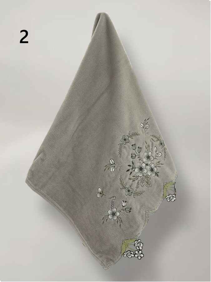 YONCAGÜL,50X90 KADİFE KÜPELİ NAKIŞLI HAVLU - 2