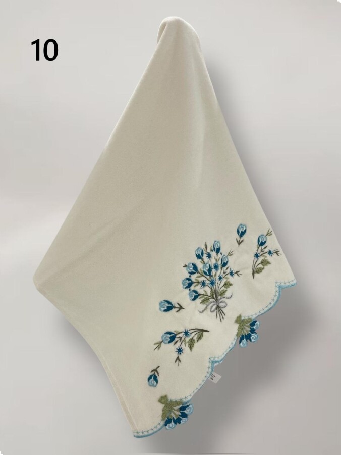 YONCAGÜL,50X90 KADİFE KÜPELİ NAKIŞLI HAVLU - 10
