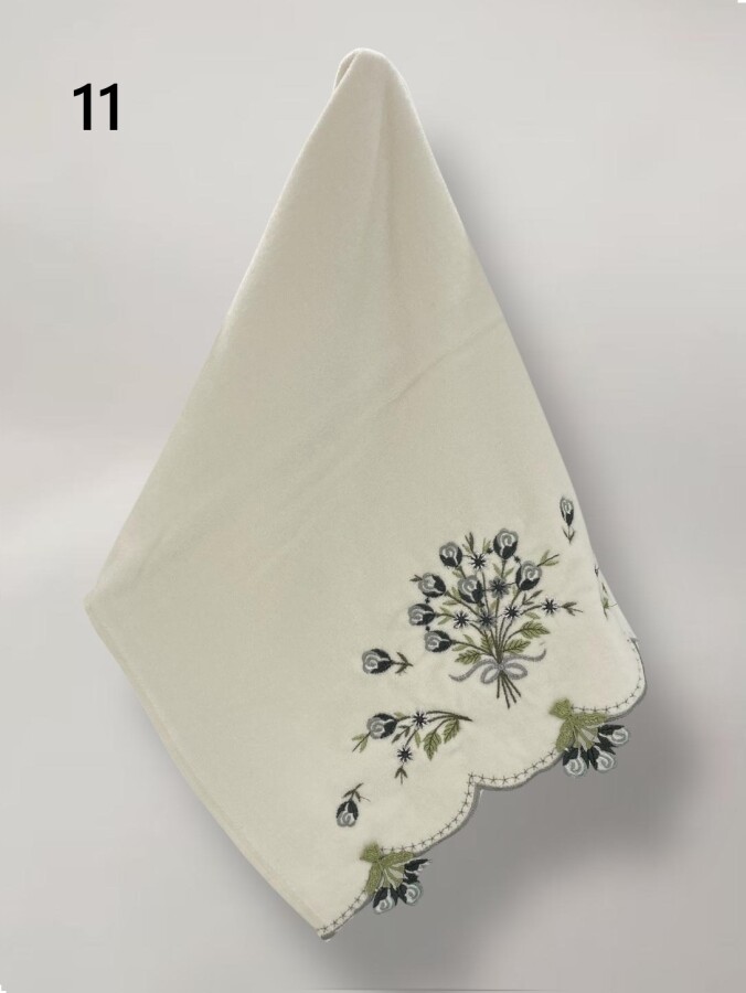 YONCAGÜL,50X90 KADİFE KÜPELİ NAKIŞLI HAVLU - 11