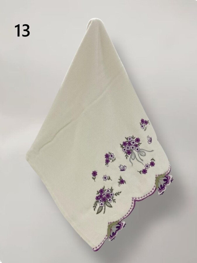 YONCAGÜL,50X90 KADİFE KÜPELİ NAKIŞLI HAVLU - 13