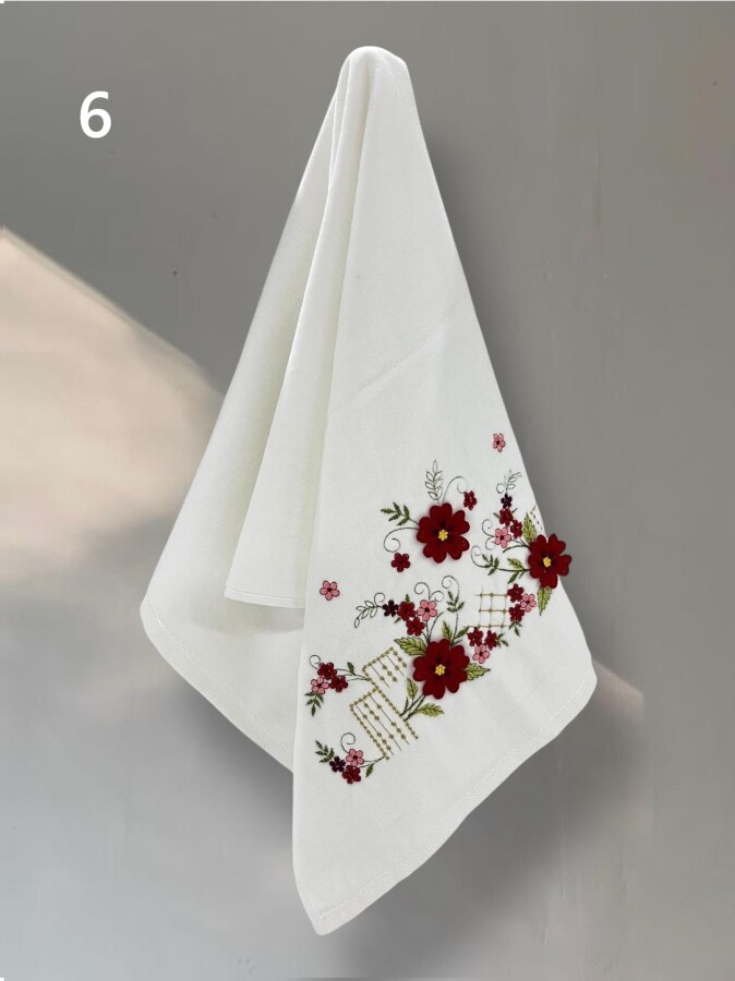 YONCAGÜL,50X90 KADİFE ÜÇ BOYUTLU NAKIŞLI HAVLU - 6
