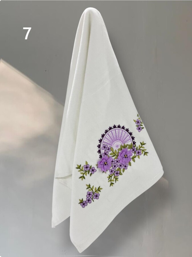 YONCAGÜL,50X90 KADİFE ÜÇ BOYUTLU NAKIŞLI HAVLU - 7