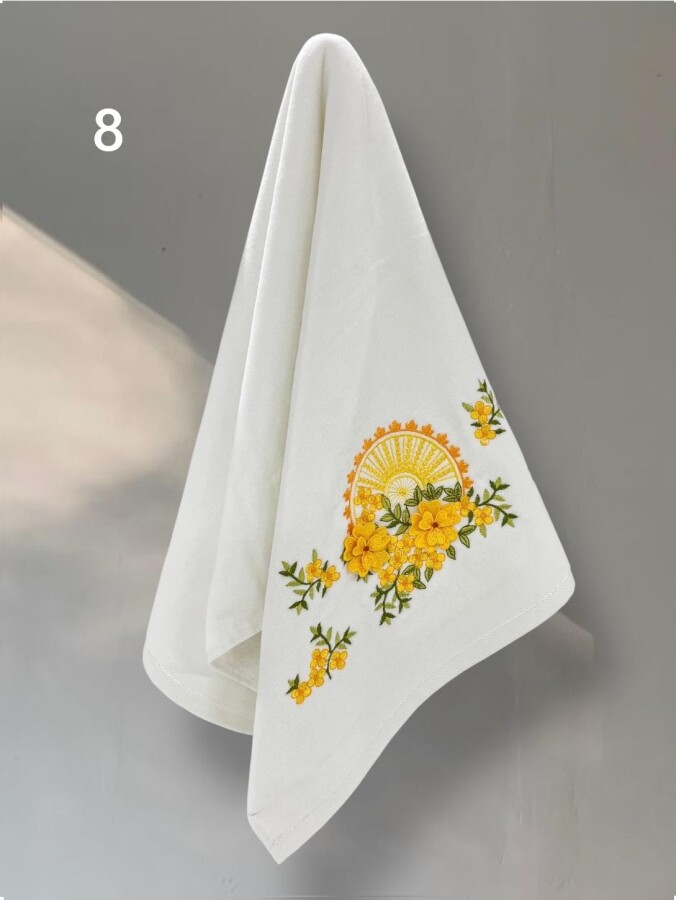 YONCAGÜL,50X90 KADİFE ÜÇ BOYUTLU NAKIŞLI HAVLU - 8