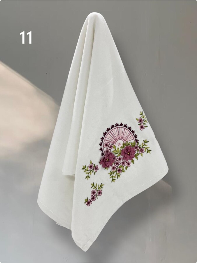 YONCAGÜL,50X90 KADİFE ÜÇ BOYUTLU NAKIŞLI HAVLU - 11