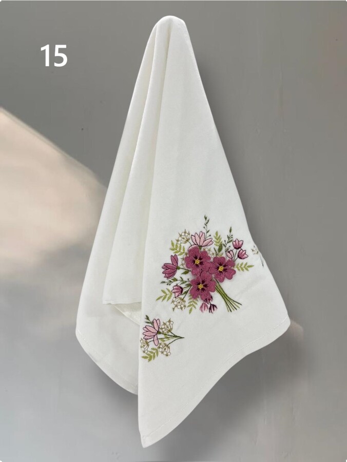 YONCAGÜL,50X90 KADİFE ÜÇ BOYUTLU NAKIŞLI HAVLU - 15