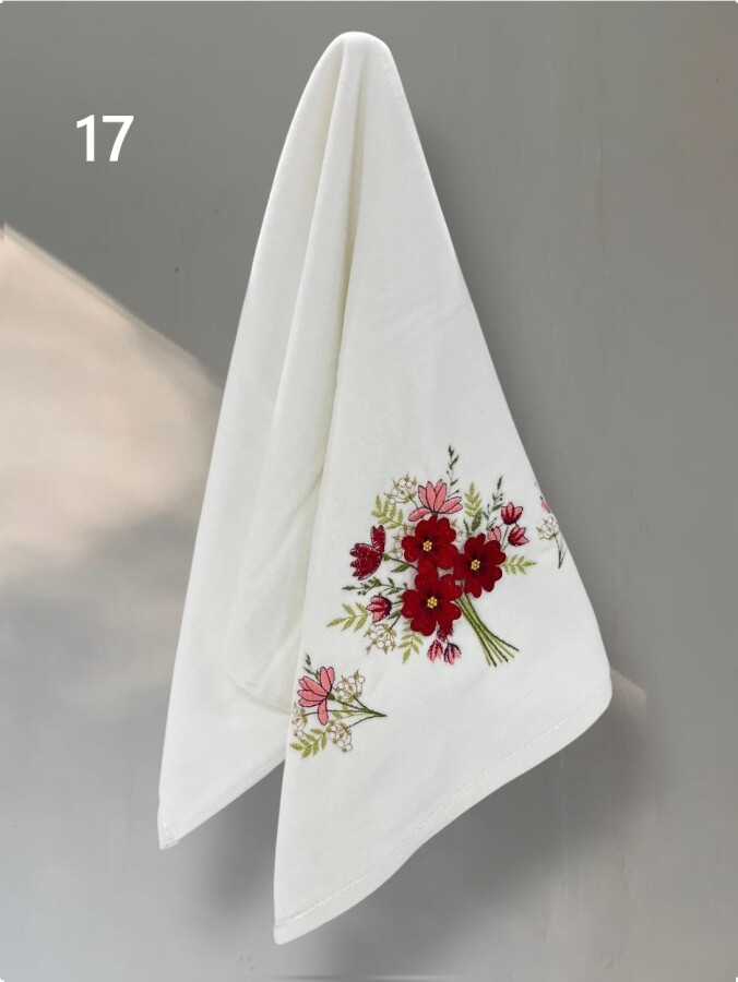 YONCAGÜL,50X90 KADİFE ÜÇ BOYUTLU NAKIŞLI HAVLU - 17