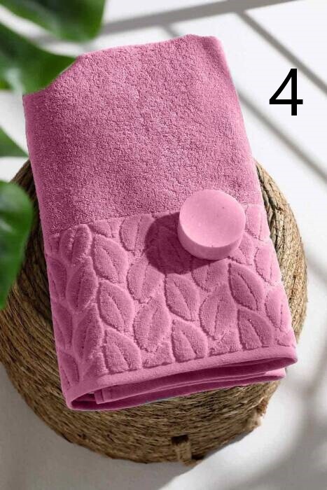 YONCAGÜL,50X90 KISMİ KADİFELİ JAKARLI EL HAVLUSU - 4